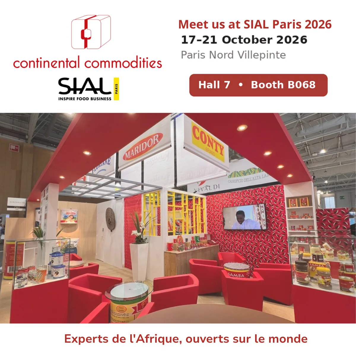 Le stand Continental Commodities au SIAL — Hall 7, Stand B068